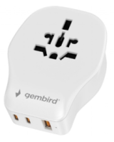  Adapteris Gembird universal travel adapter 20W White 