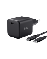  Lādētājs Trust Maxo Ultra-small 65W GaN USB-C Black + 2m cable 