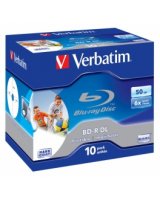  Matricas BD-R Verbatim 50 GB 6x Dual Layer Wide Printable No ID 10 Pack Jewel 