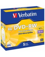  Matricas DVD+RW SERL Verbatim 4.7GB 4x 5 Pack Jewel 