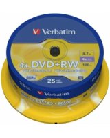  Matricas DVD+RW SERL Verbatim DLP 4.7GB 4x 25 Pack Spindle 
