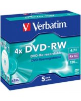  Matricas DVD-RW SERL Verbatim 4.7GB 4x 5 Pack Jewel 