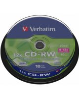  Matricas CD-RW SERL Verbatim 700MB 12x, 10 Pack Spindle 