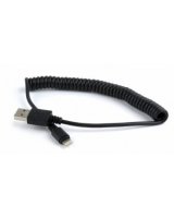  Gembird Spiral Cable USB Male - Apple Lightning Male 1.5m Black 
