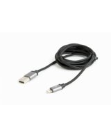  Gembird cotton braided USB Lightning 1.8m Black 