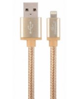  Gembird cotton braided USB Lightning 1.8m Gold 