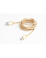  Gembird Cotton braided USB Male to Type-C Male 1.8m Gold 