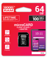  Goodram 64GB microSDXC class 10 UHS I + Adapter 