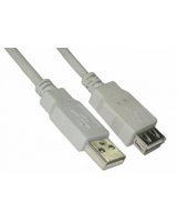  Kabelis Brackton USB Male - USB Female 2m White 