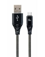  Gembird USB Male - USB Type C Male Premium cotton braided 1m Black 