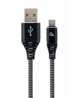  Gembird USB Male - USB Type C Male Premium cotton braided 2m Black 