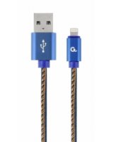  Gembird USB Male - Lightning Male Premium denim 1m Blue 