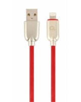  Gembird USB Male - Lightning Male Premium rubber 1m Red 