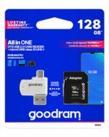  Goodram MicroSDXC 128GB Class 10 UHS I + Card reader + adapter 