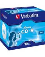  Matricas CD-R Audio Verbatim 80Min Music 10 Pack Jewel 