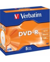  Matricas DVD-R AZO Verbatim 4.7GB 16x 5 Pack Jewel 