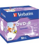  Matricas DVD+R AZO Verbatim 4.7GB 16x Printable ID Branded, 10 Pack Jewel 