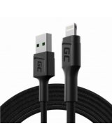  Green Cell GC PowerStream USB Male - Lightning Male Fast Charging 2m Black 