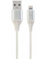  Gembird Premium Cotton Braided USB to 8-pin 2m Silver / White 