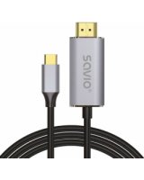  Savio USB-C Male - HDMI Male 2m Silver 