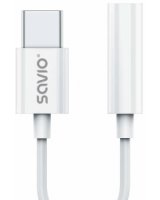  Savio USB-C Male - 3.5 mm Female White 