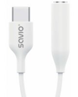  Savio USB-C Male - 3.5 mm Female White 