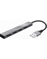  USB Centrmezgls Trust Halyx Aluminium 4-Port Mini USB Hub Silver 