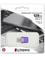  Zibatmiņa Kingston DataTraveler microDuo 3C 128GB USB Type-A + USB Type-C 