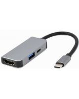  Dokstacija Gembird USB Type-C 3-in-1 Silver 