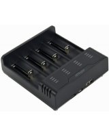  Bateriju lādētājs Gembird USB 4-slot Ni-MH + Li-ion Fast Battery Charger Black 