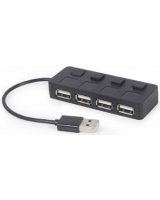  USB Centrmezgls Gembird USB 2.0 4-port Hub with Switches Black 