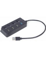  USB Centrmezgls Gembird 4-port USB 3.1 Black 