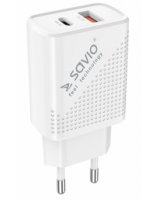  Lādētājs Savio Wall USB charger Quick Charge Power Delivery 3.0 18W 