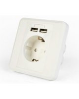  Gembird AC Wall Socket with 2 port USB Charger 