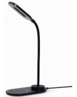  Galda lampa Gembird Desk Lamp with Wireless Charger Black 