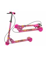  Skrejritenis ar LED riteņiem un bremzēm, rozā, LN11916 