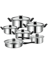  Retoo O068 Набор кастрюль и сковородки с крышками, 6 шт 