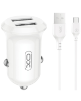  XO CC67 Автомобильное зарядное устройство 2xUSB 12W + Type C кабель, CC67TYPEC 