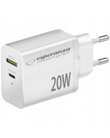  Esperanza EZC105W Зарядное устройство Type C 20W + USB QC3.0 18W 