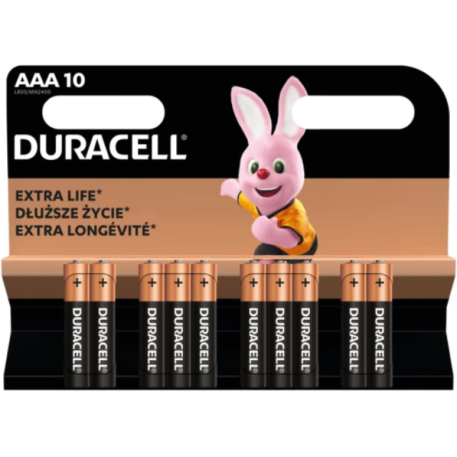  Duracell MN 2400 Basic AAA (LR03) Блистерная упаковка 10шт., MN2400B10 