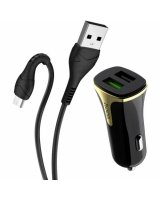  Hoco Z31 Автомобильное зарядное устройство + Micro USB кабель 2xUSB QC3.0 18W, Z31-BK 