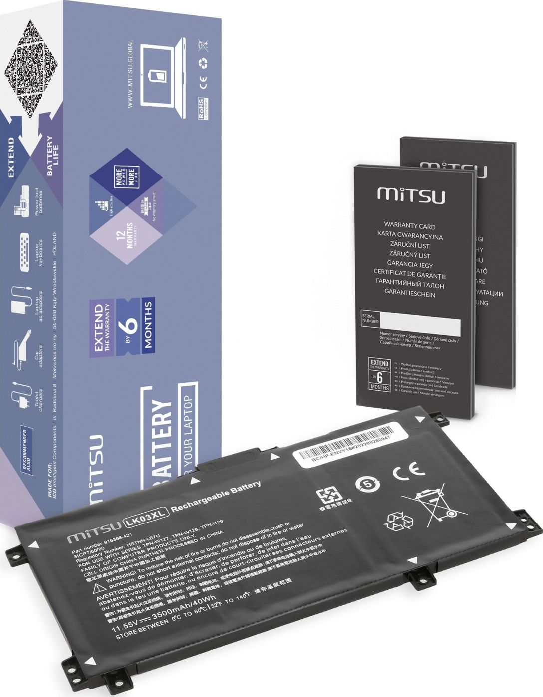Mitsu Mitsu Battery LK03XL Battery for